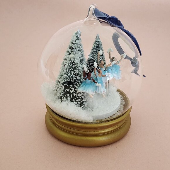 Anthropologie New York City Ballet Glass Snowglobe Ornament Snowflakes  NWT - Picture 7 of 9